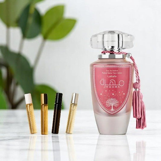 Lattafa Ladies Mohra Silky Rose EDP travel size Spray Fragrances Sample 1ML 2ML 3ML 5ML & 10ML - Lattafa Ladies Mohra Silky Rose EDP travel size Spray Fragrances Sample 1ML 2ML 3ML 5ML & 10ML - Etoory