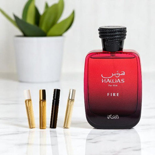 RASASI Hawas Fire de Parfum Spray SAMPLE in GLASS Atomizer 1ml 2ml 3ml 5ml 10ml Middle Eastern Arab Samples - RASASI Hawas Fire de Parfum Spray SAMPLE in GLASS Atomizer 1ml 2ml 3ml 5ml 10ml Middle Eastern Arab Samples - Etoory